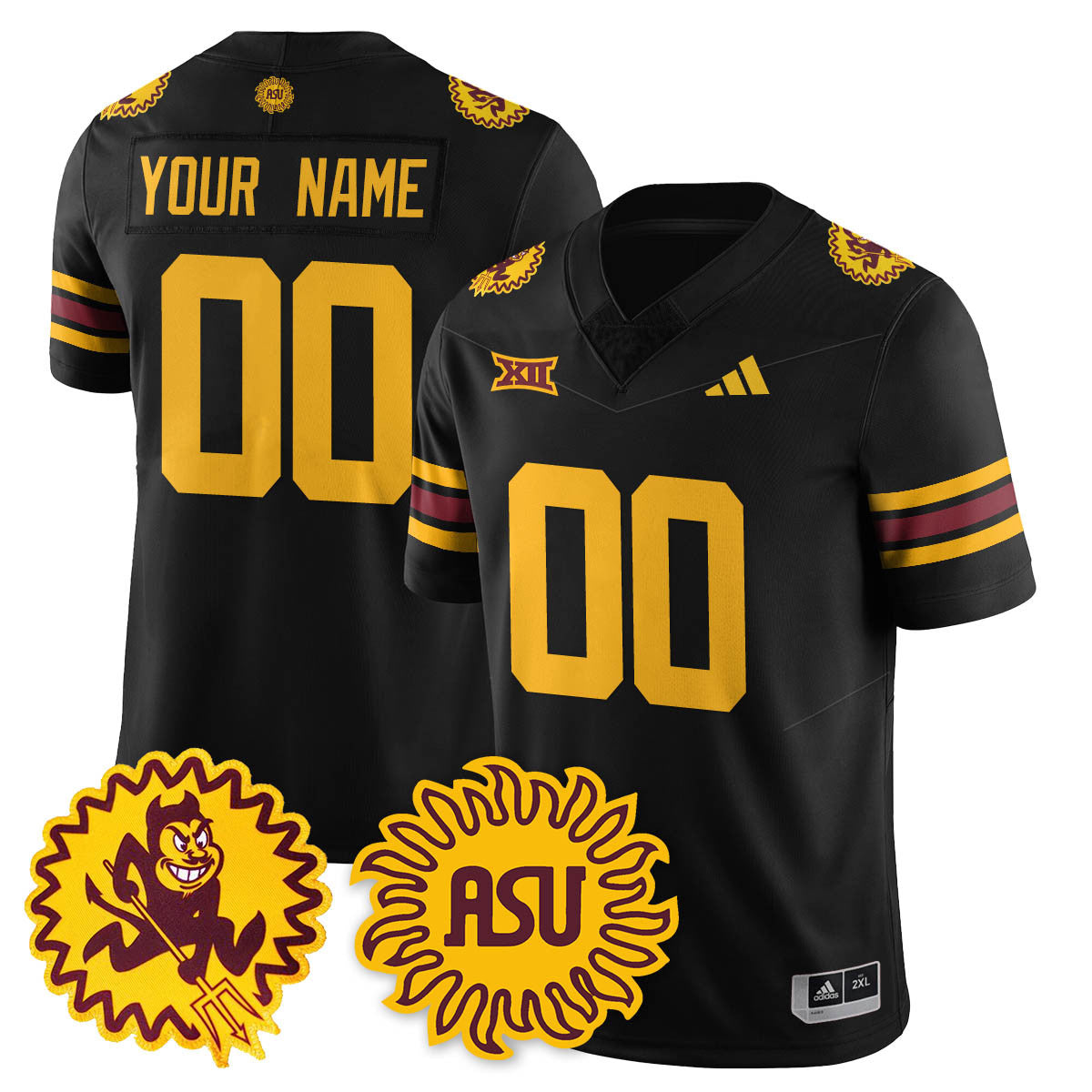 Arizona State Sun Devils 1975 Throwback Custom Uniform - All Stitched