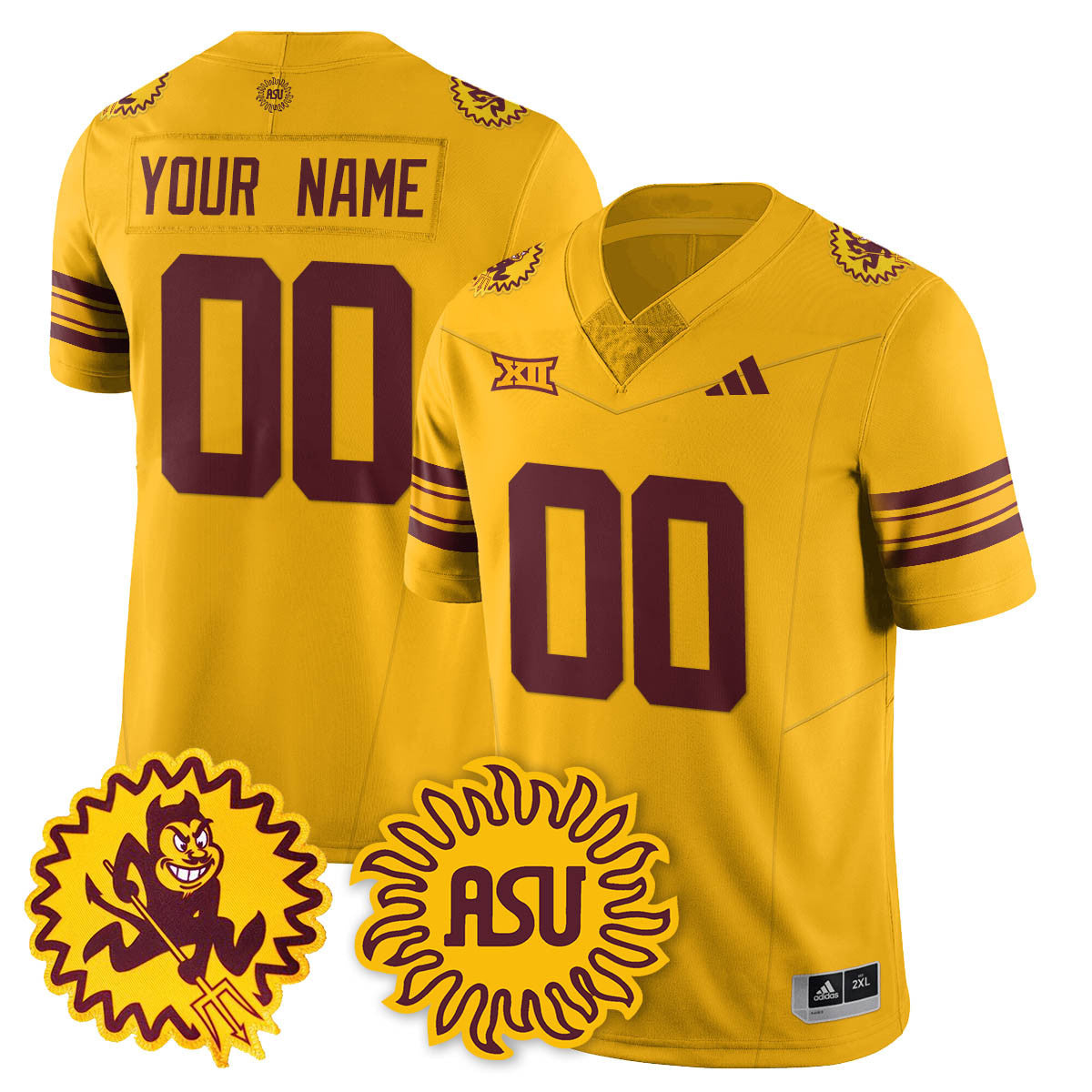 Arizona State Sun Devils 1975 Throwback Custom Uniform - All Stitched