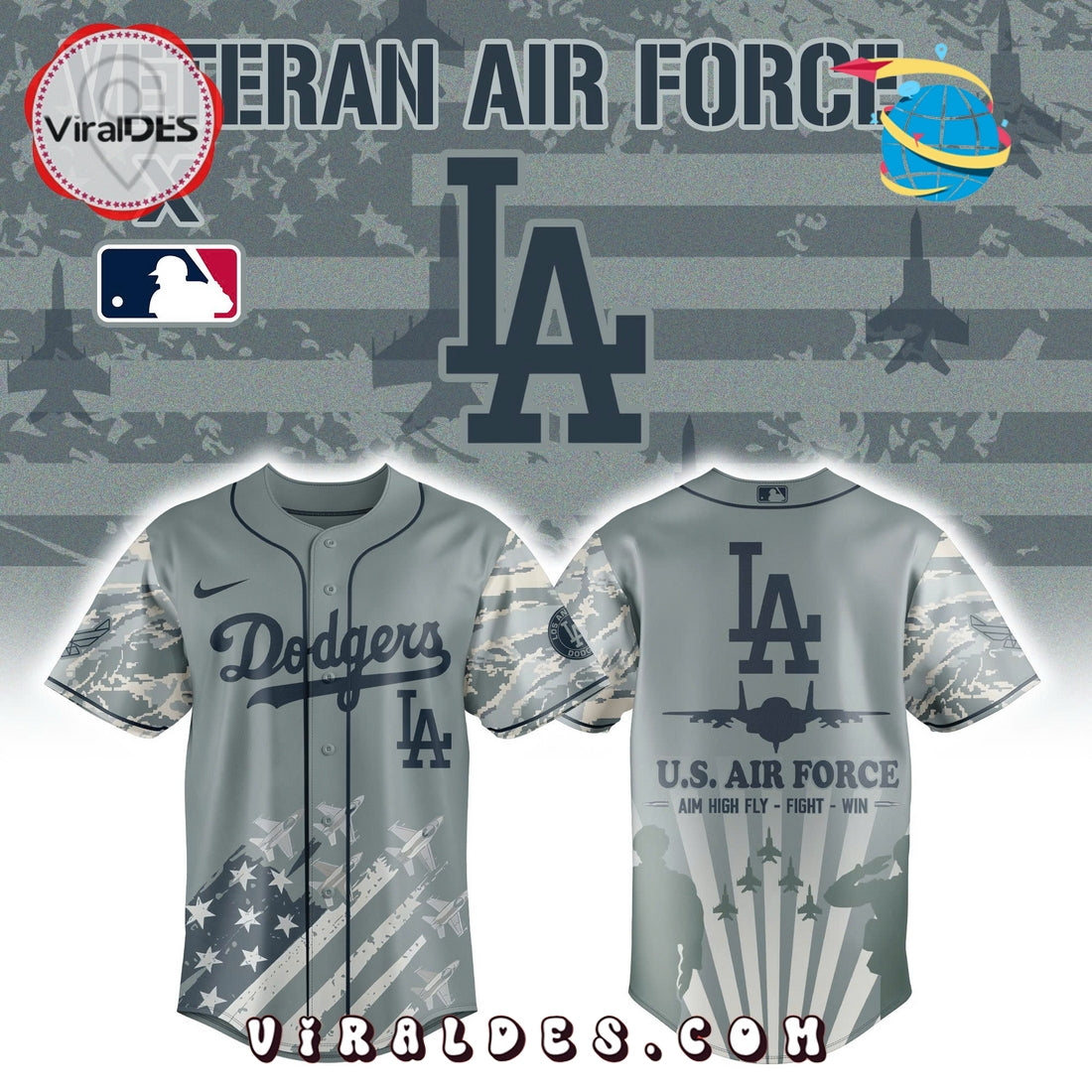 2025 LA Dodgers x Veteran U.S Air Force Baseball Jersey