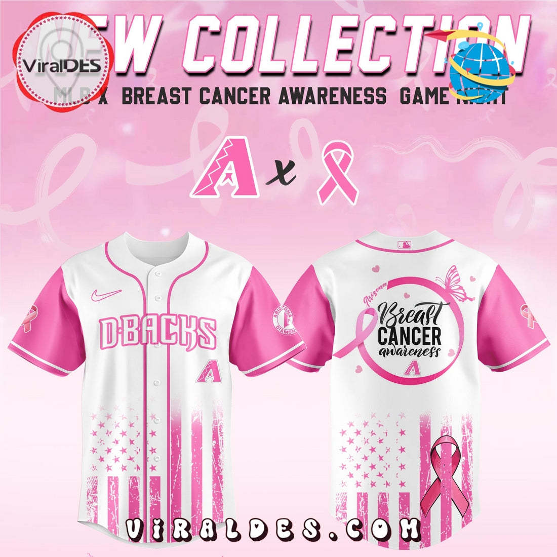 Arizona Diamondbacks x Breast Cancer Awareness Game Night Baseball Jersey
