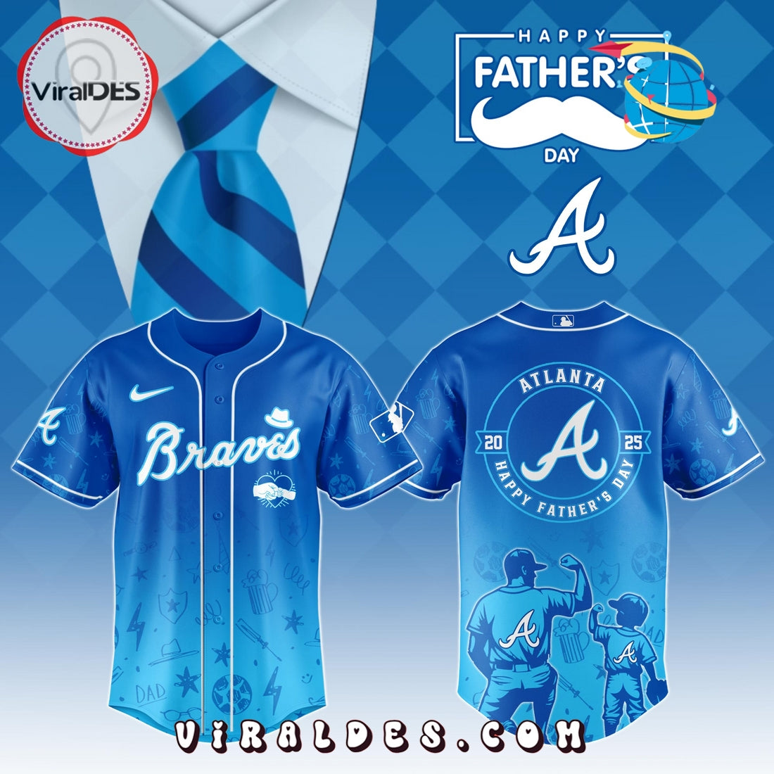 Atlanta Braves Father's Day Baseball Jersey
