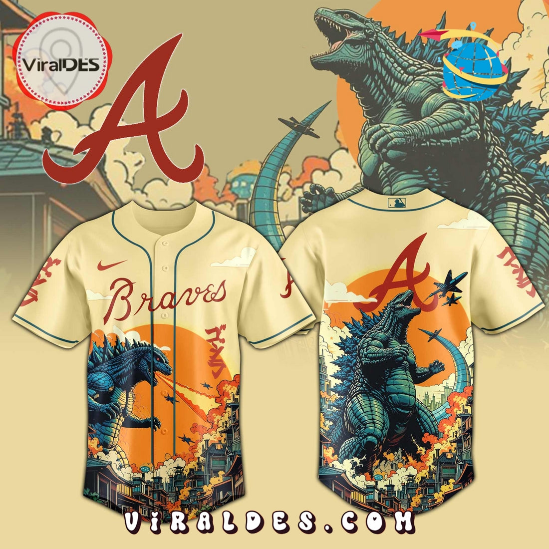 Atlanta Braves Godzilla Limited Edition Jersey