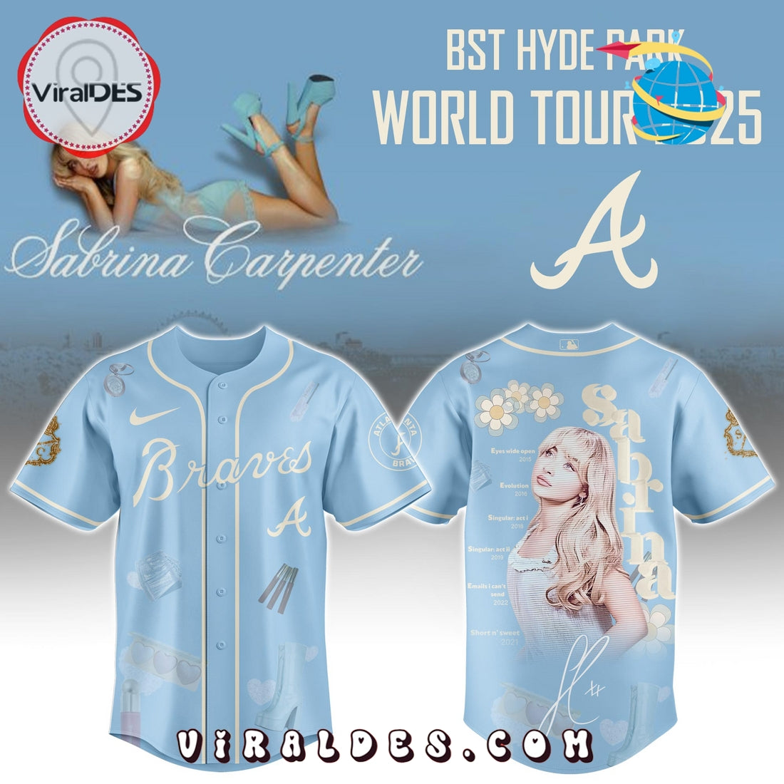Atlanta Braves MLB x Sabrina Carpenter Baseball Jersey