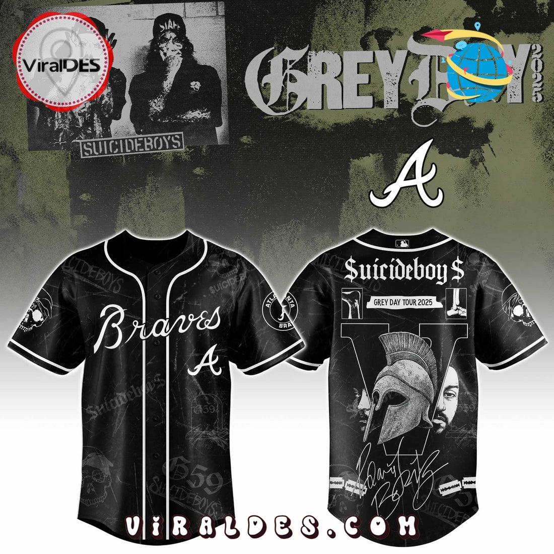 Atlanta Braves MLB x Suicideboys G59 Baseball Jersey