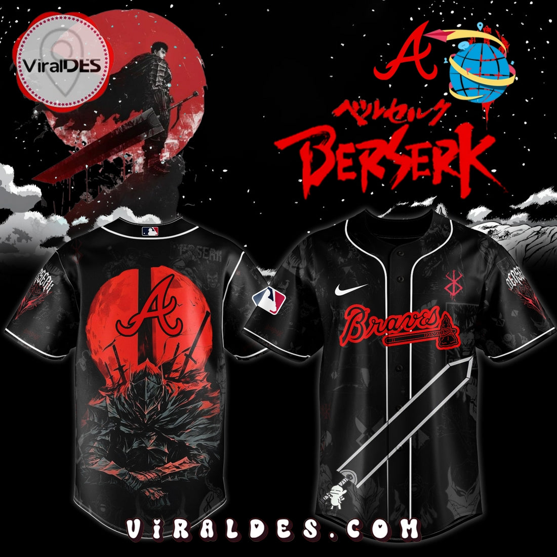 Atlanta Braves x Berserk Limited Edition Baseball Jersey