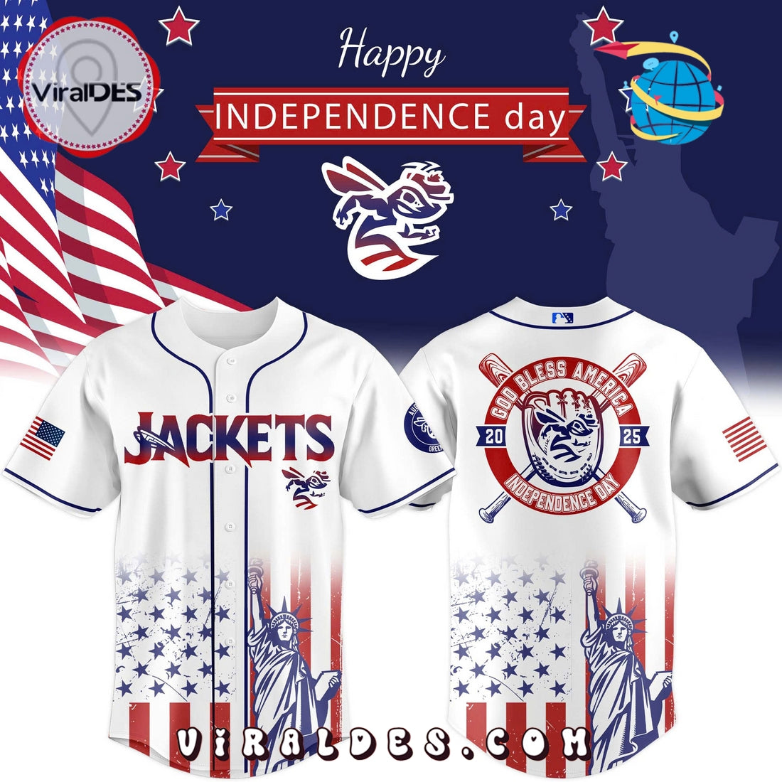 Augusta GreenJackets Happy Independence Day Jersey