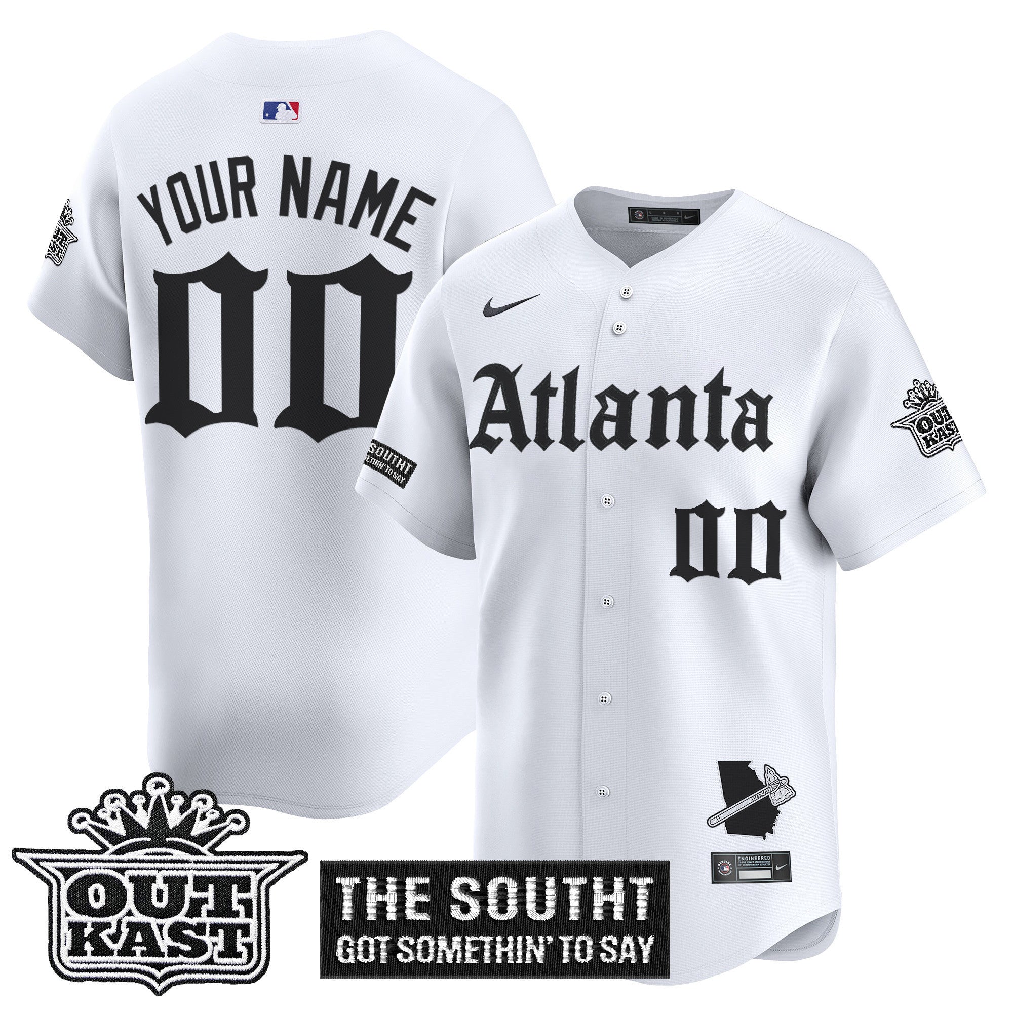 Atlanta Braves 'Gothic South x Outkast Edition' Vapor Premier Limited Custom Jersey - All Stitched