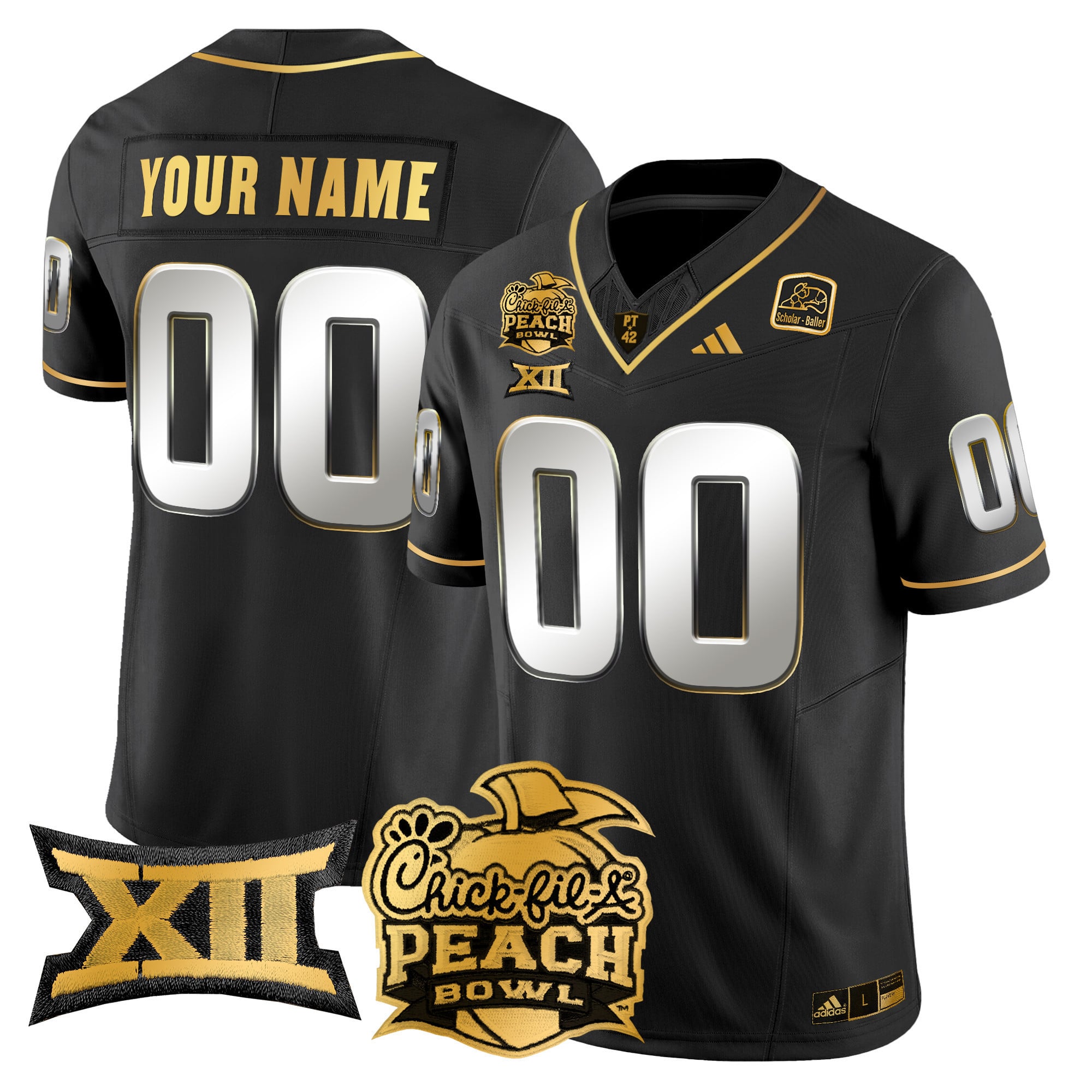 Arizona State Sun Devils 2025 Peach Bowl Gold Vapor Limited Custom Jersey - All Stitched