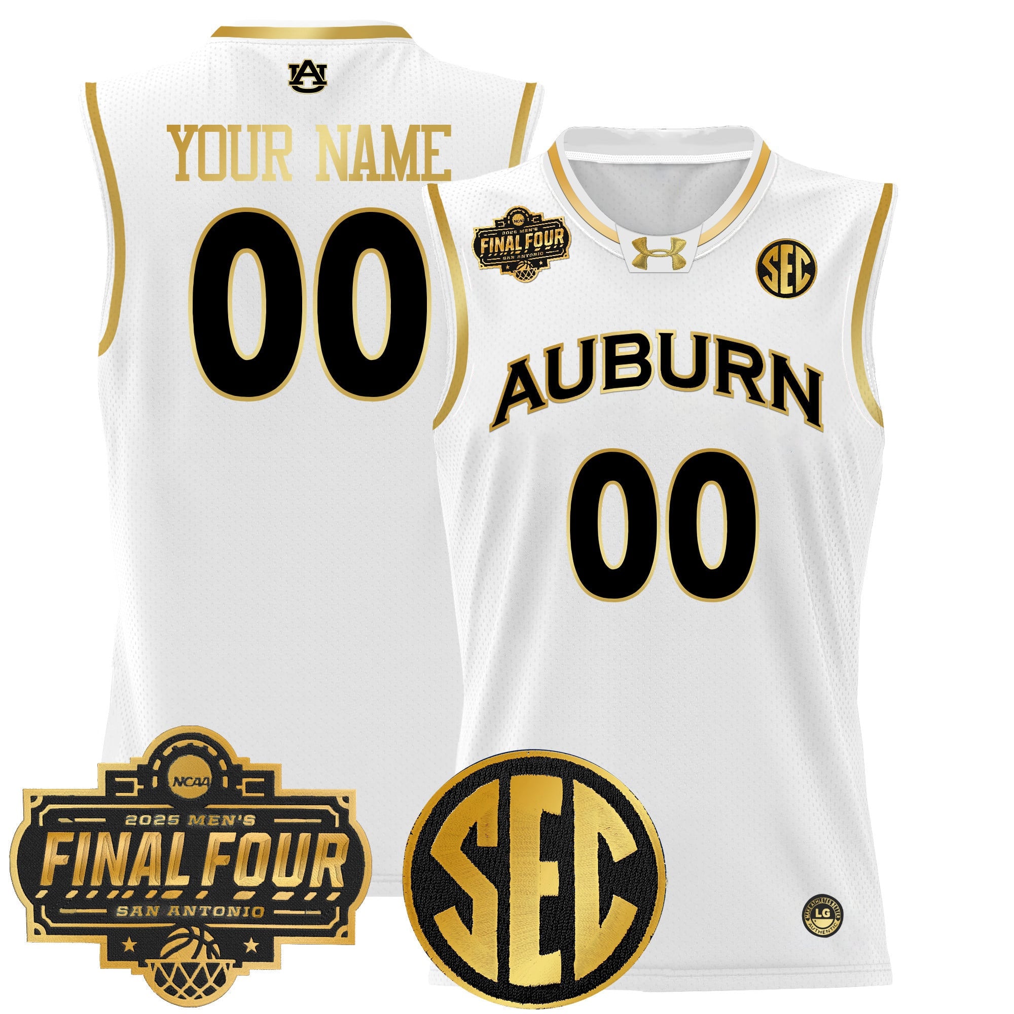 Auburn Tigers 2025 Final Four Patch Lightweight Basketball Custom Jersey - All Stitched