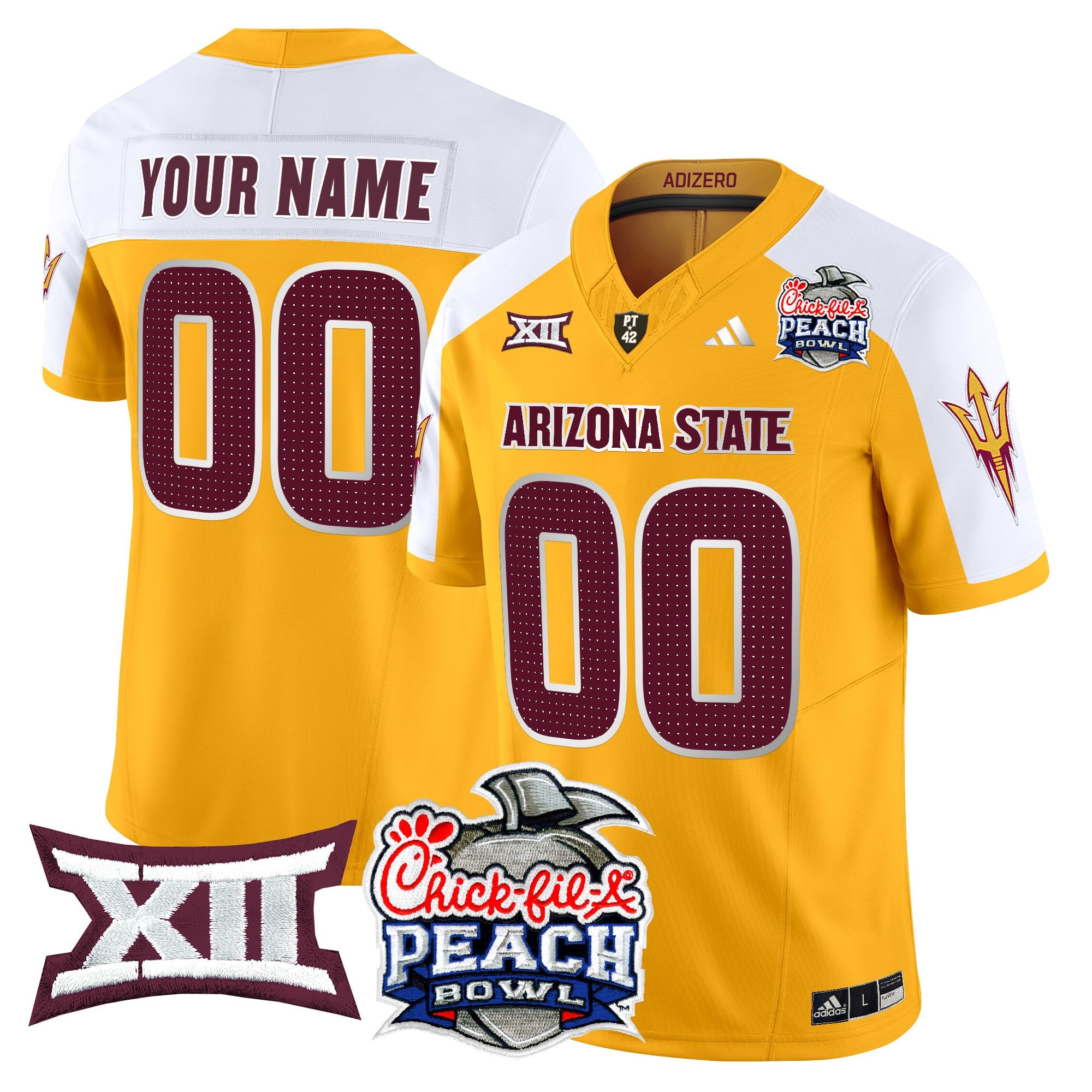 Arizona State Sun Devils 2025 Peach Bowl Vapor Limited Custom Jersey V2 - All Stitched