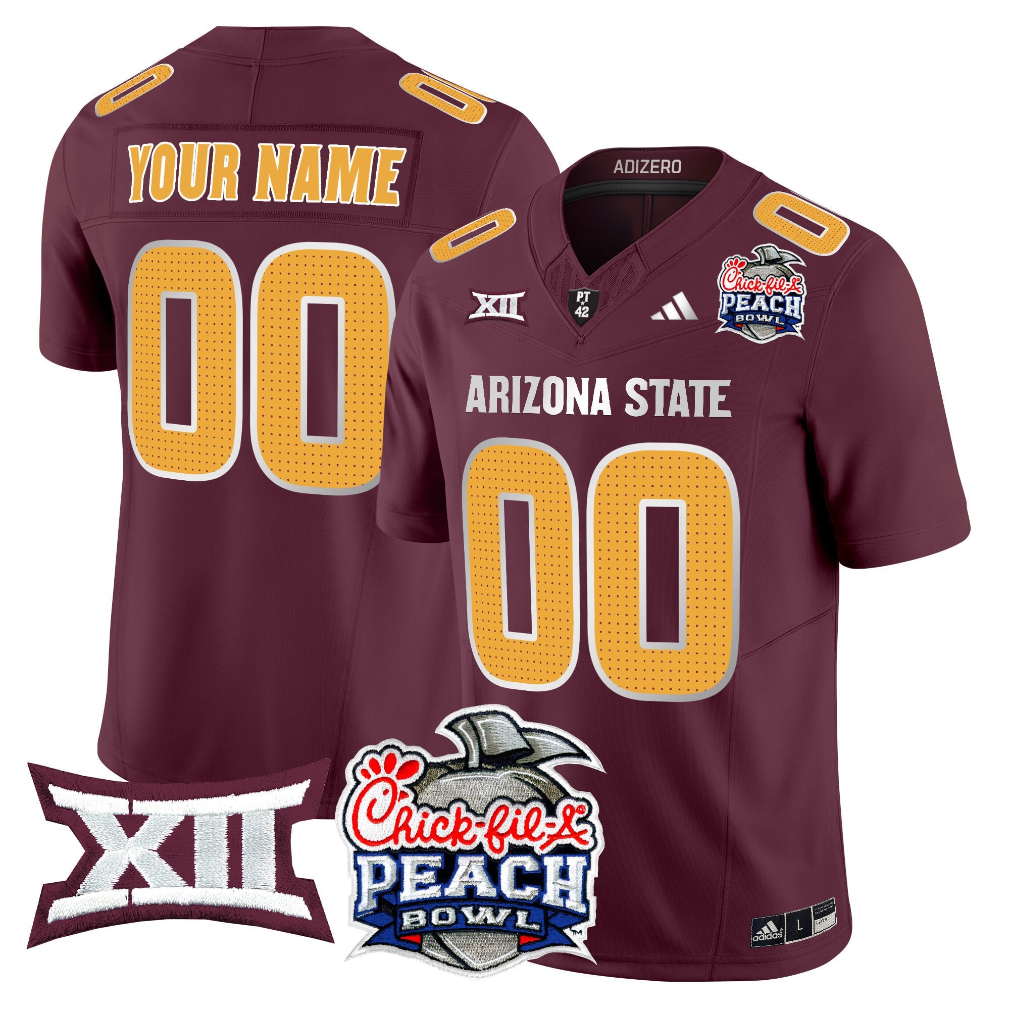 Arizona State Sun Devils 2025 Peach Bowl Vapor Limited Custom Jersey V2 - All Stitched